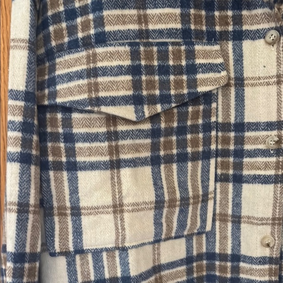 Kittenish Blue and White Plaid Button-Up Shacket -NWT - Picture 3 of 9